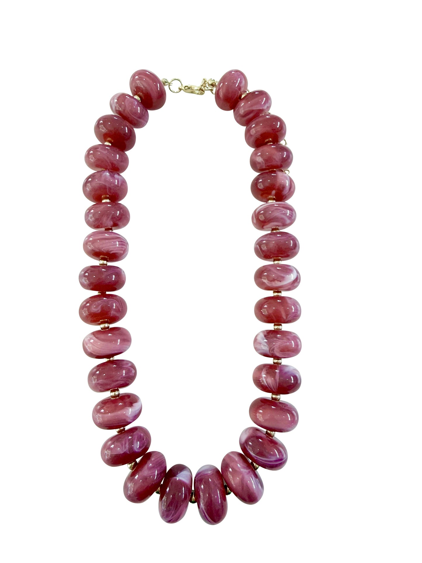 Liberty Chunky Beaded Necklace- Rose