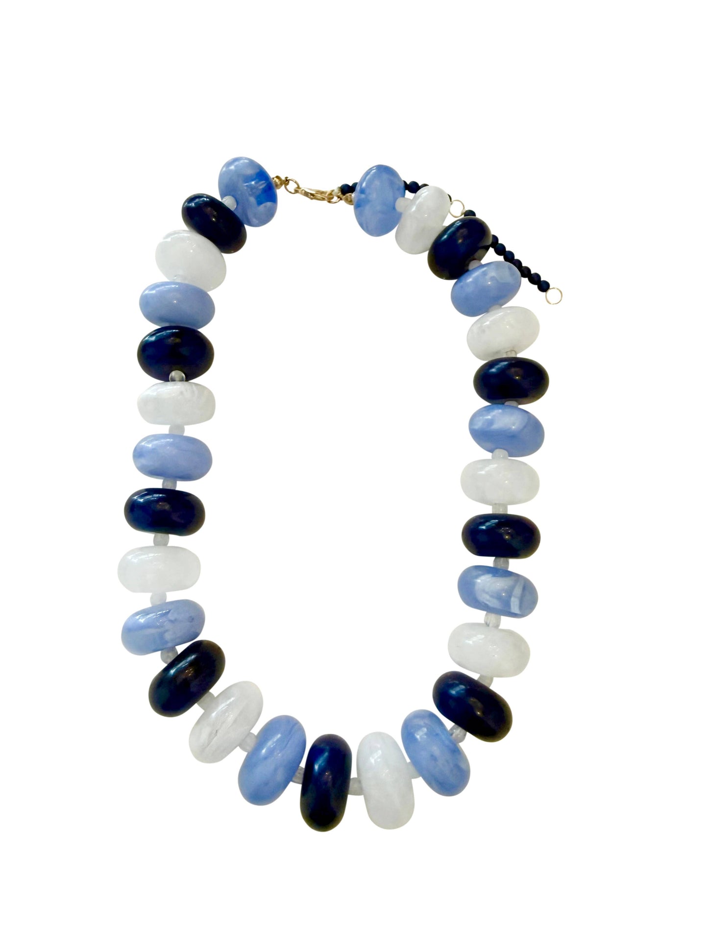 Bailey Chunky Beaded Necklace- Navy Mix