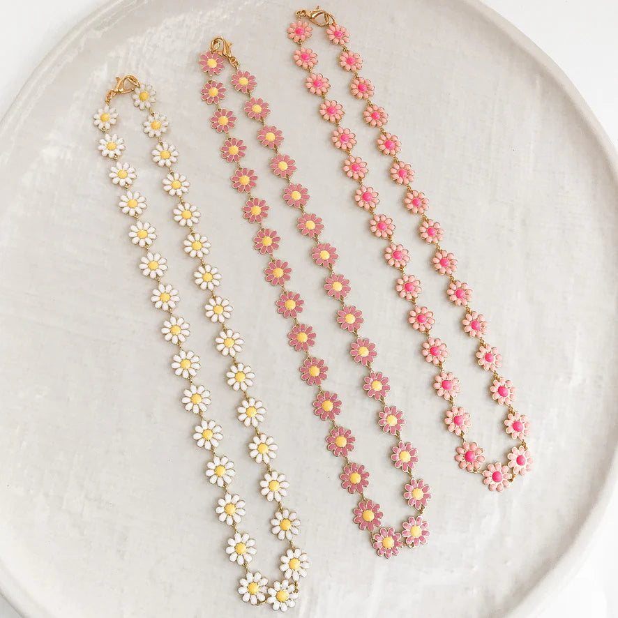 Enamel Flower Chain Necklace