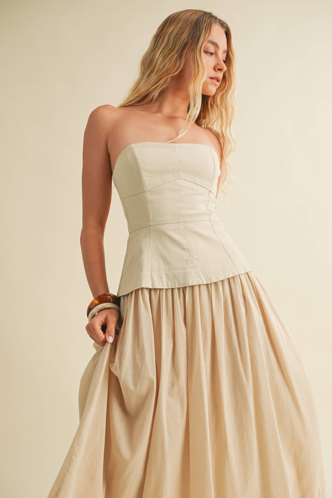 Corset Lined Strapless Dress