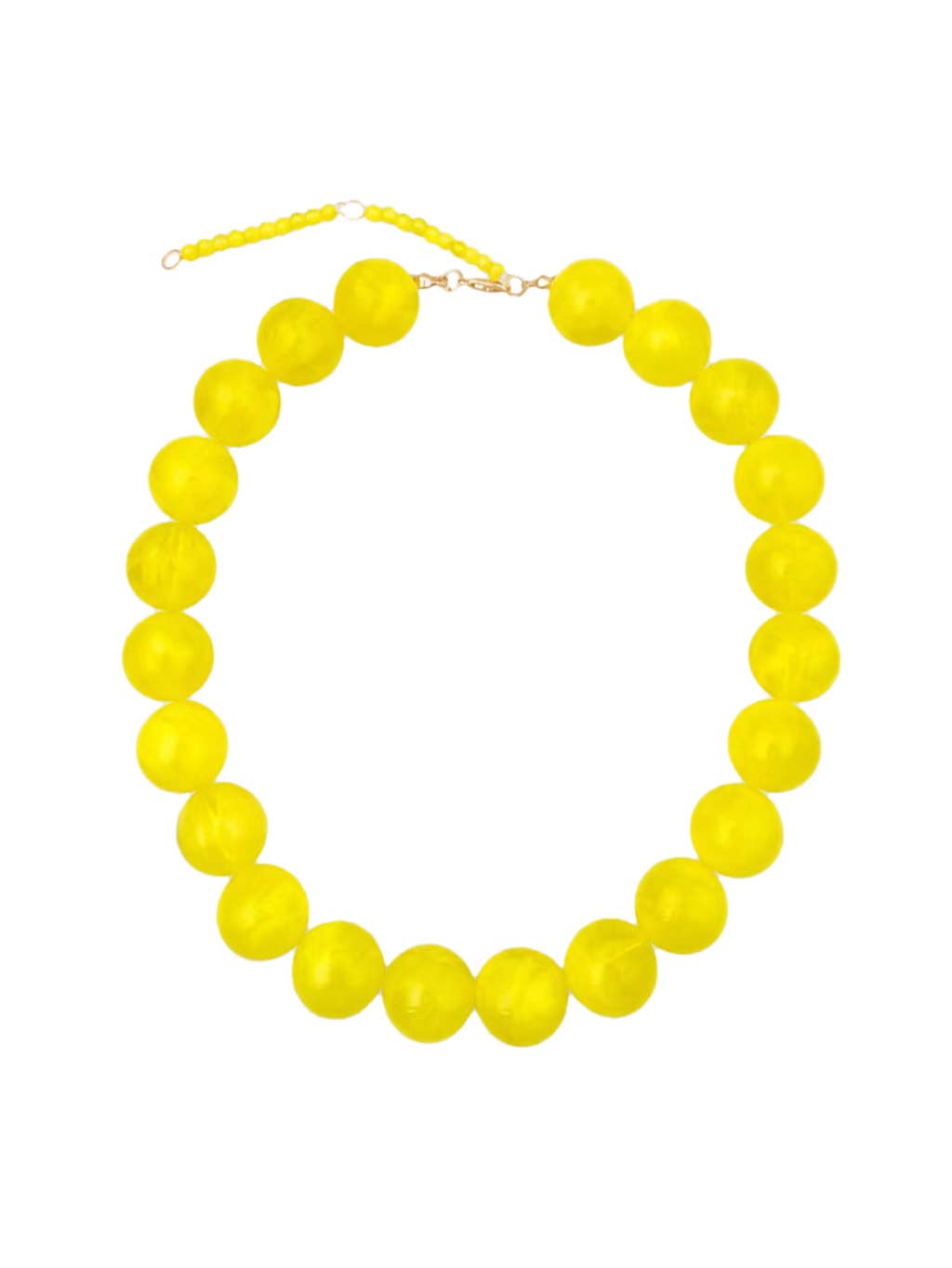 Kameron Chunky Beaded Necklace - Yellow