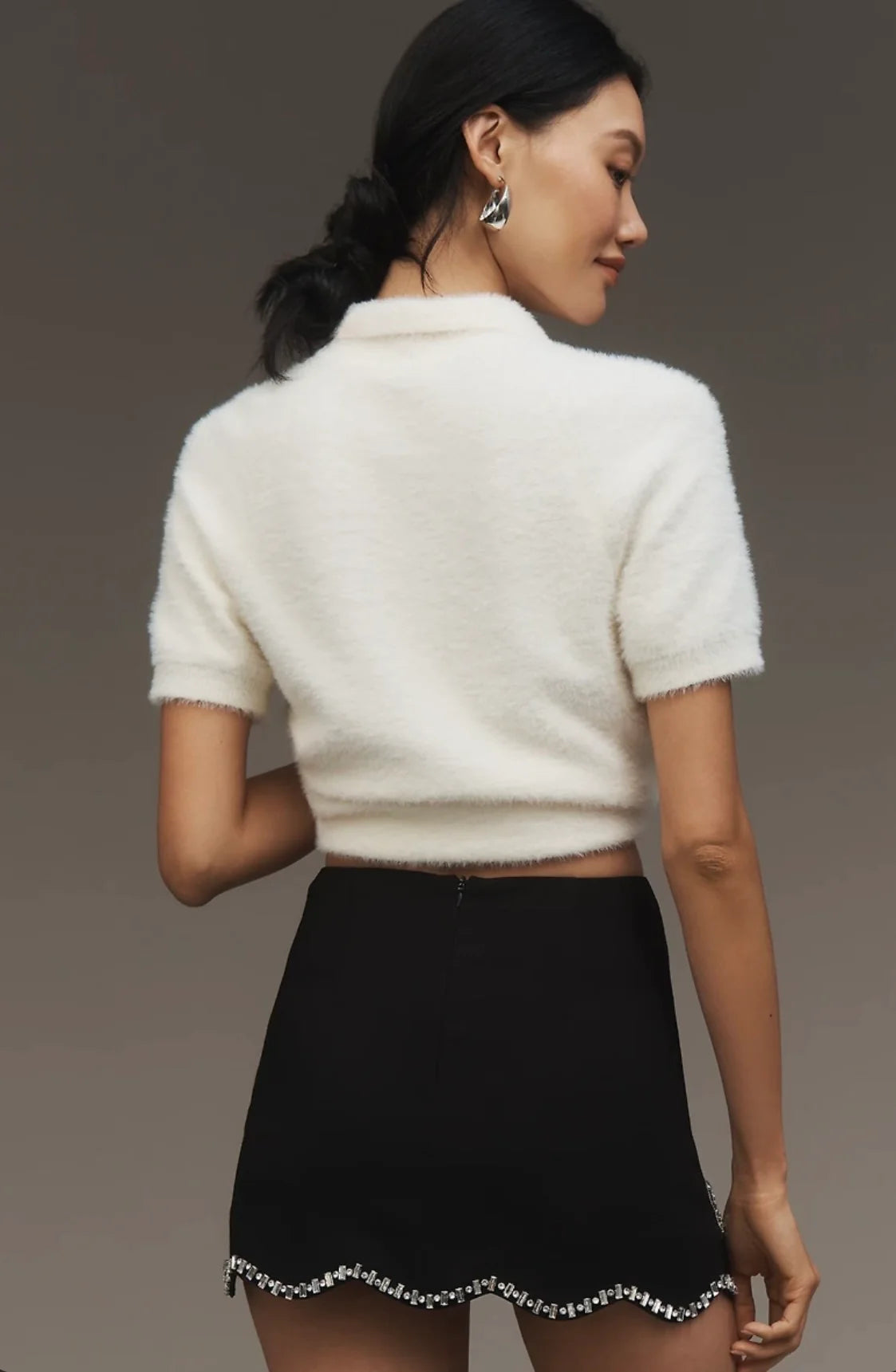Merrill Bow Embellished Mini Skirt