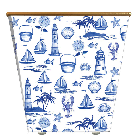 WHH Seaside Toile Cachepot Candle