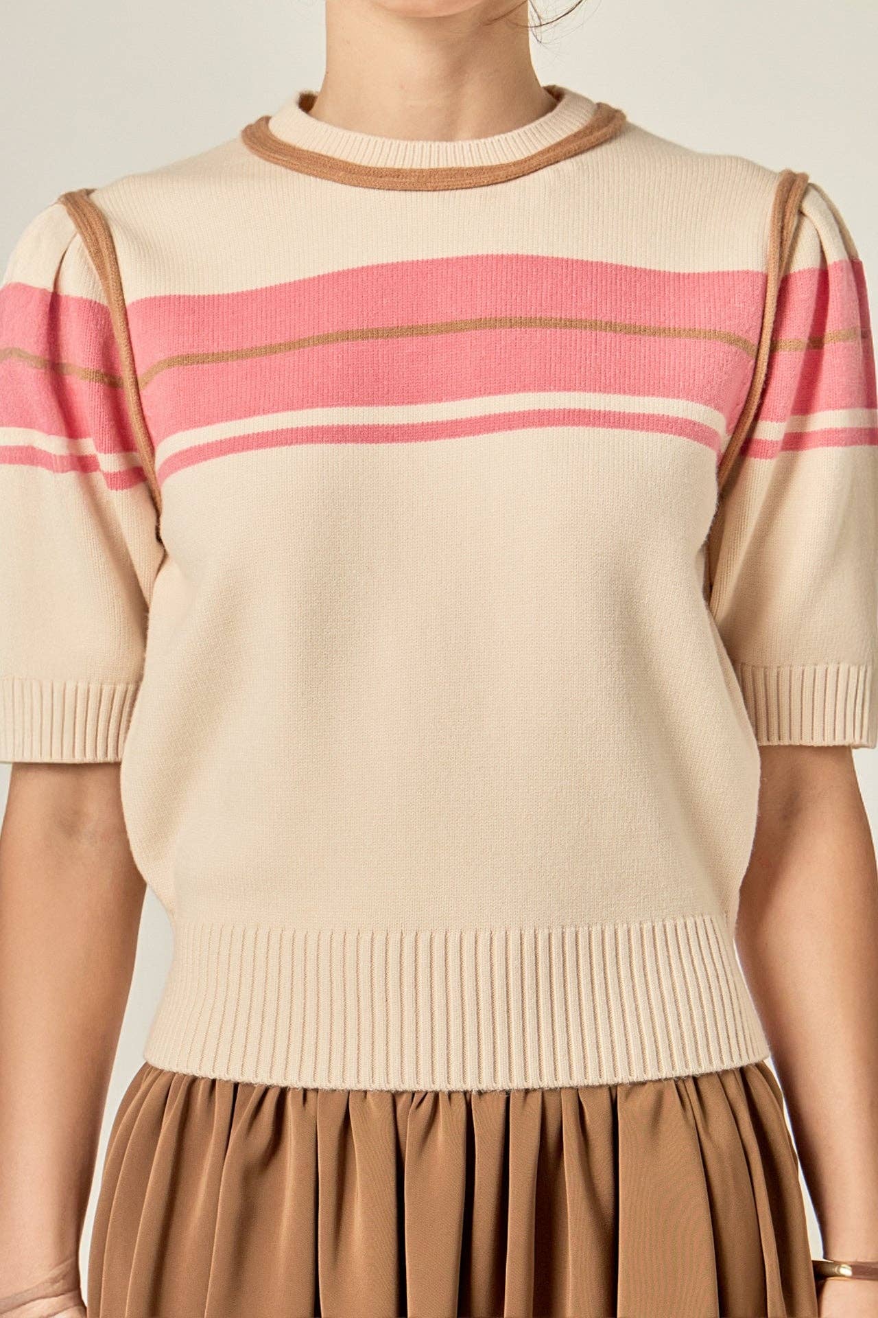 Women Knit Contrast Shirt