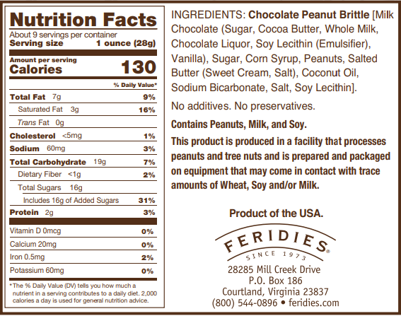 9oz Tin Chocolate Covered Peanut Brittle
