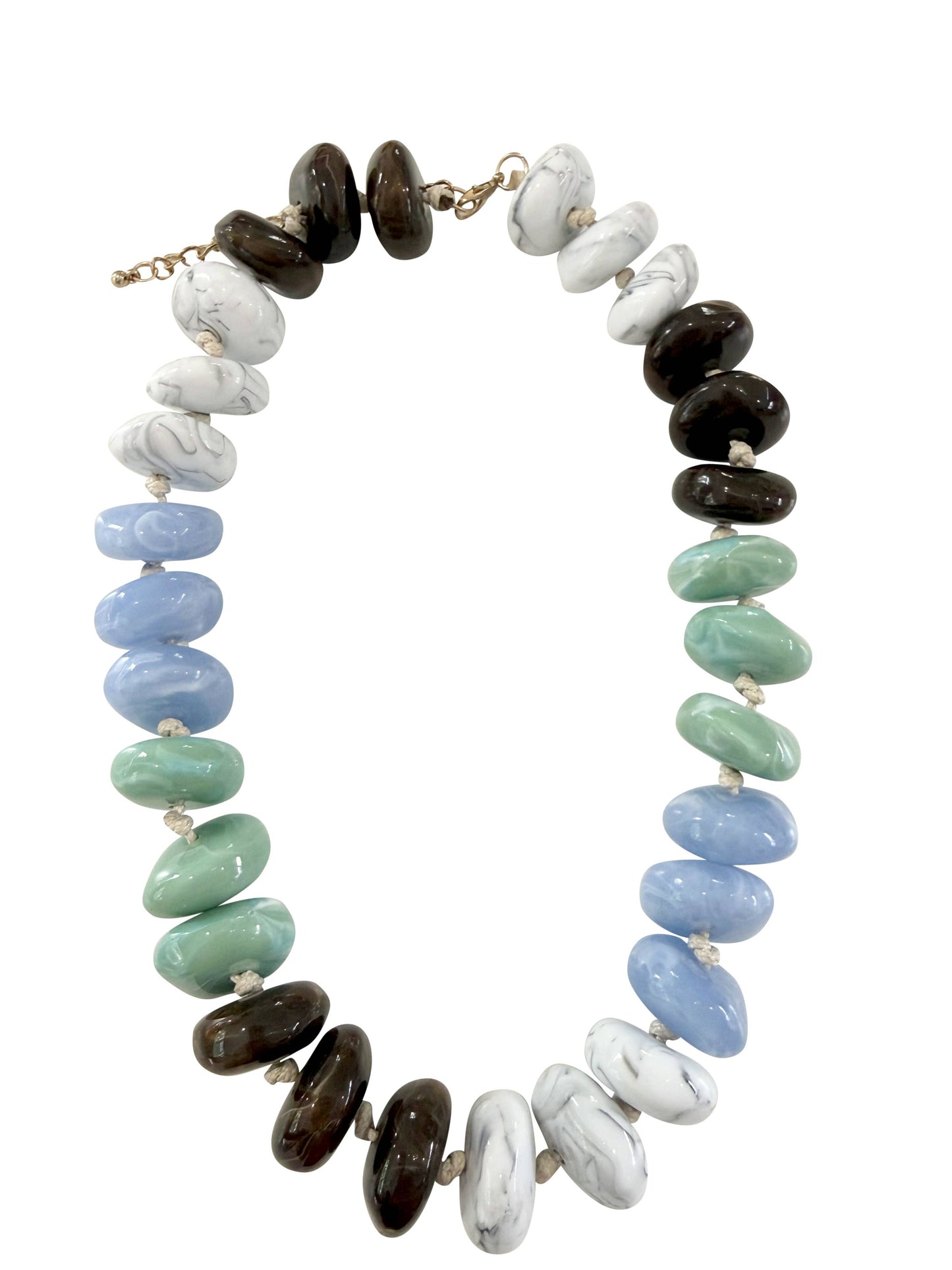 Delray Chunky Beaded Necklace-Chocolate Mint