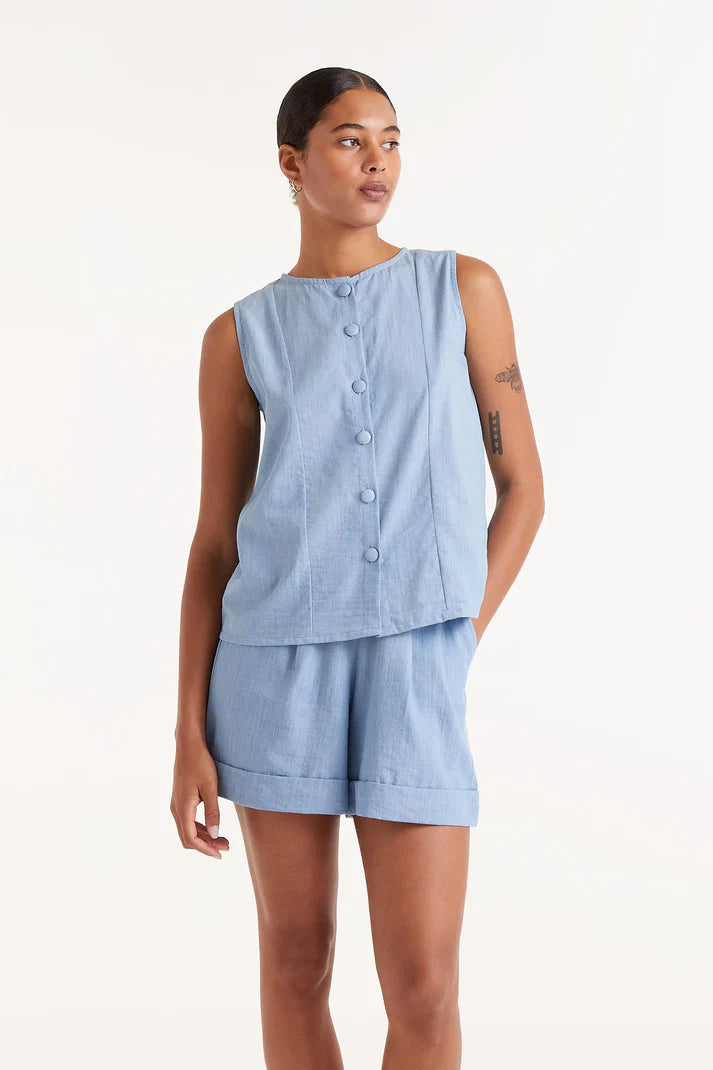 Chambray Vest Top