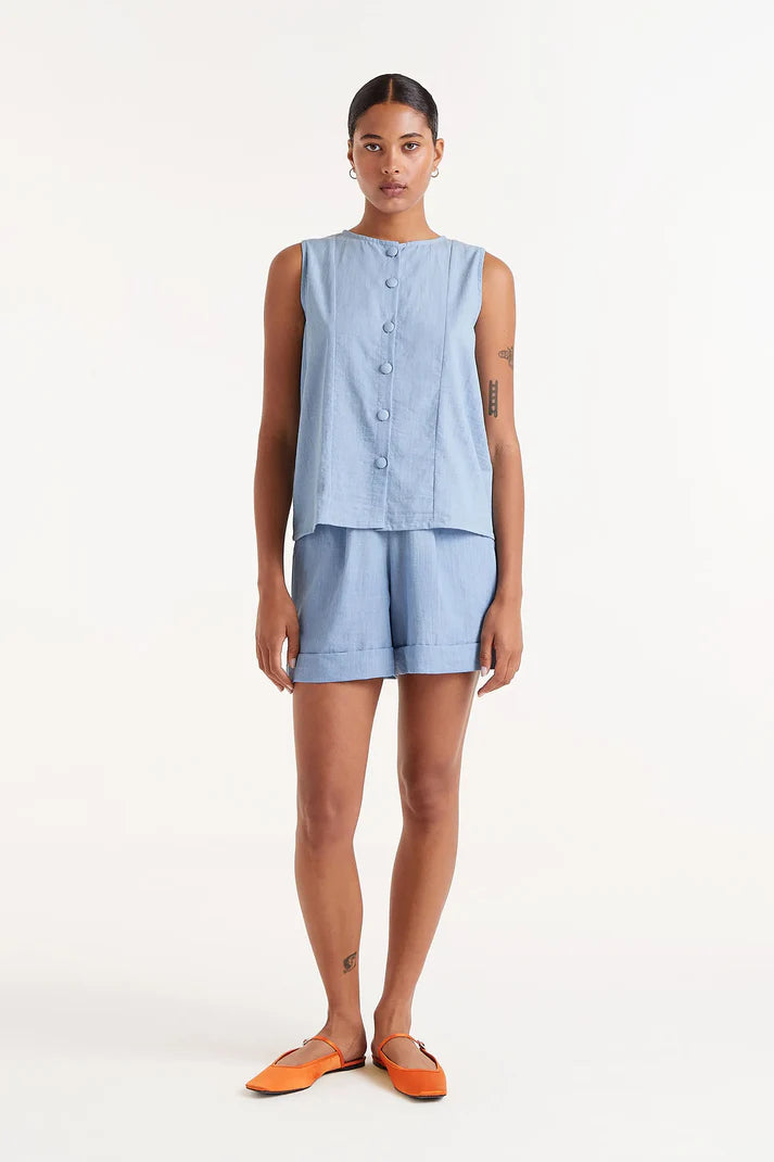 Chambray Vest Top