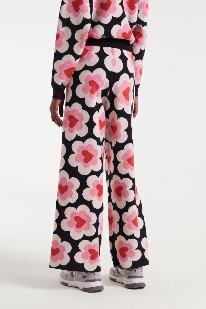 Sweetheart Print Jacquard Knit Pant