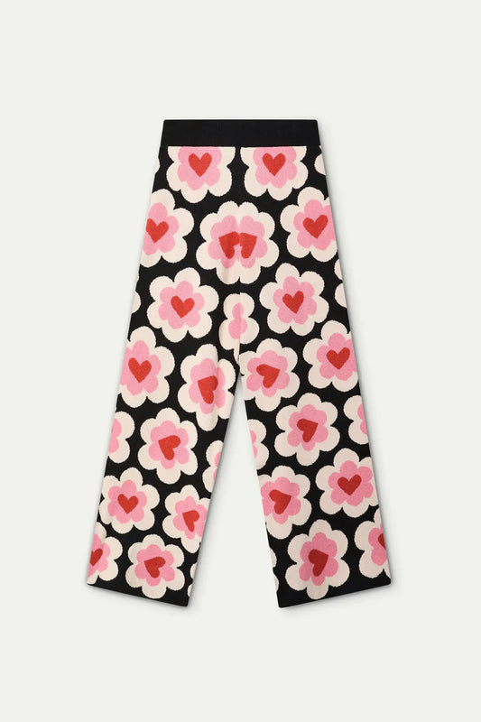 Sweetheart Print Jacquard Knit Pant