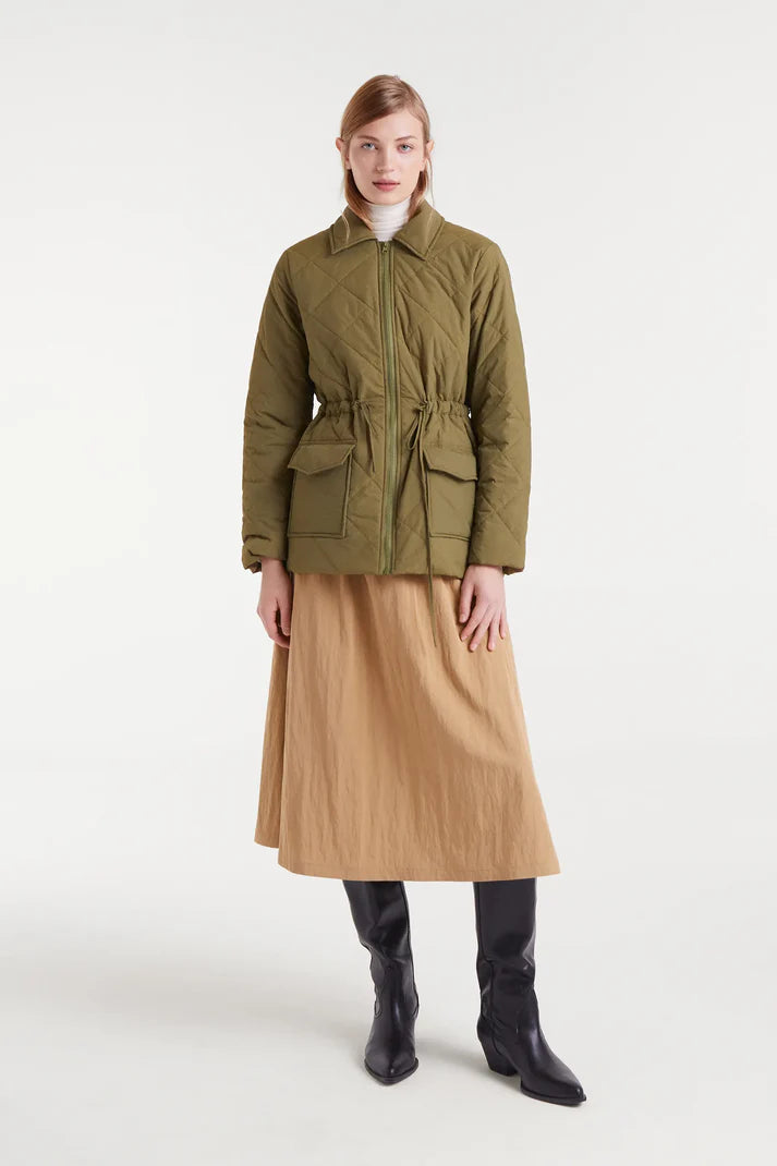 Tie Waist Puffer Coat