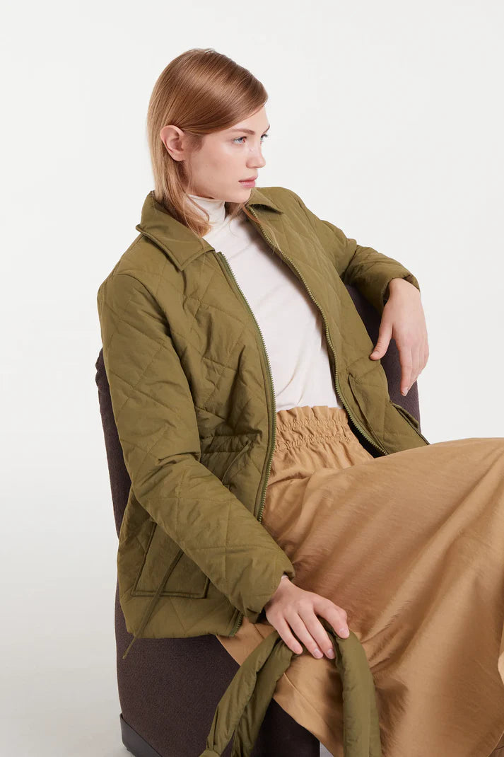 Tie Waist Puffer Coat
