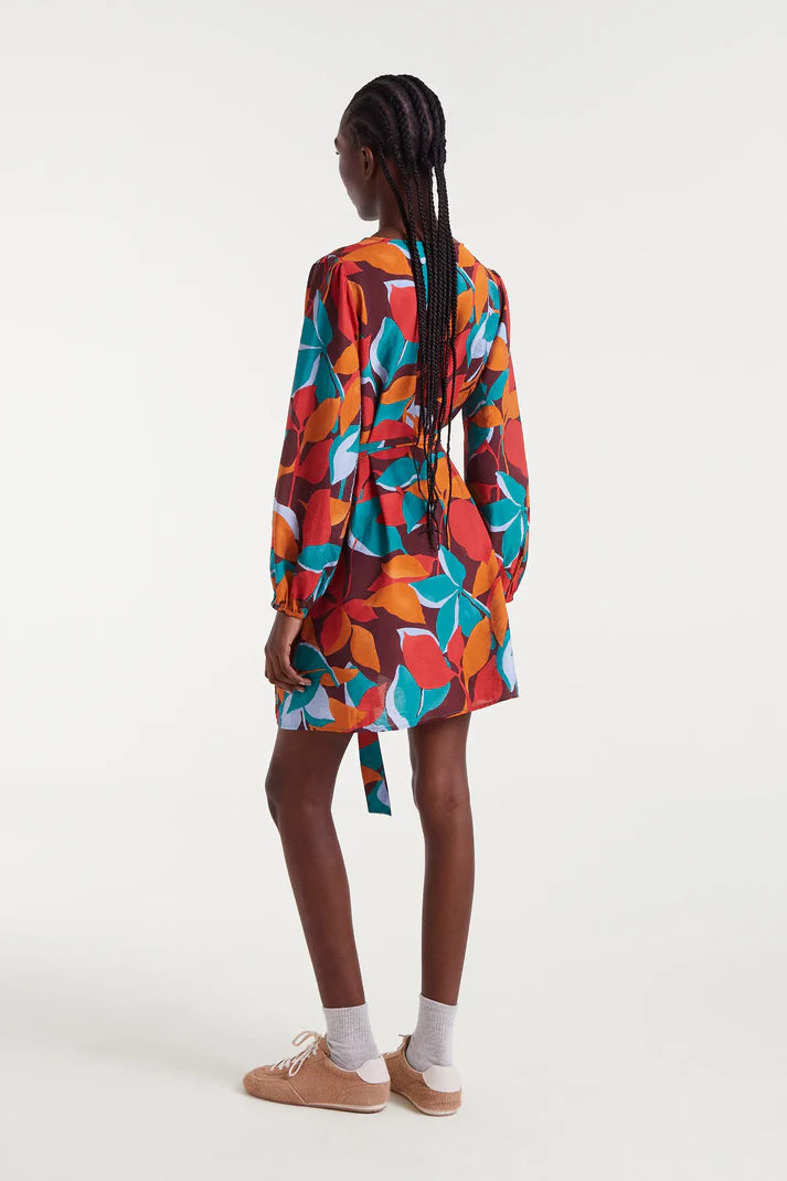 Ponziana Print Crepe Short Dress