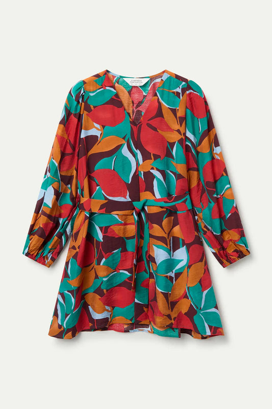 Ponziana Print Crepe Short Dress