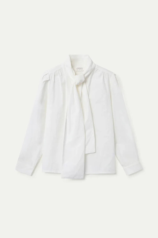 Poplin Tie Blouse