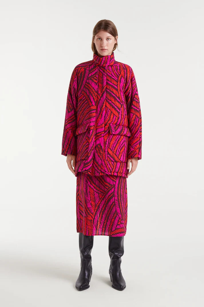 Fedora Print Puffer Coat