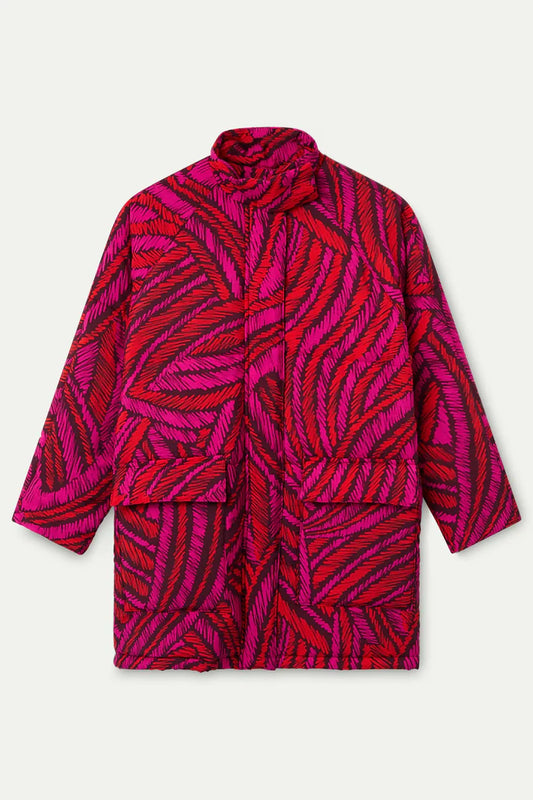 Fedora Print Puffer Coat