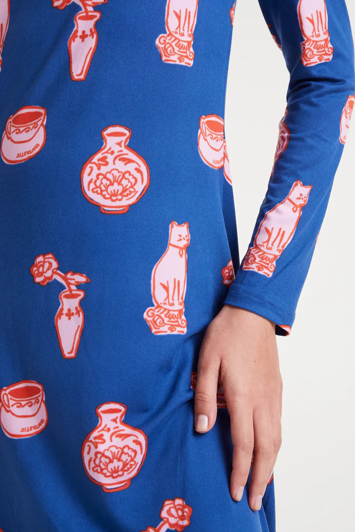 Porcelain Print Maxi Tee Dress