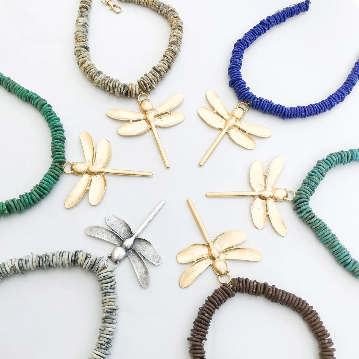 Gemstone Heishi Disc Necklace