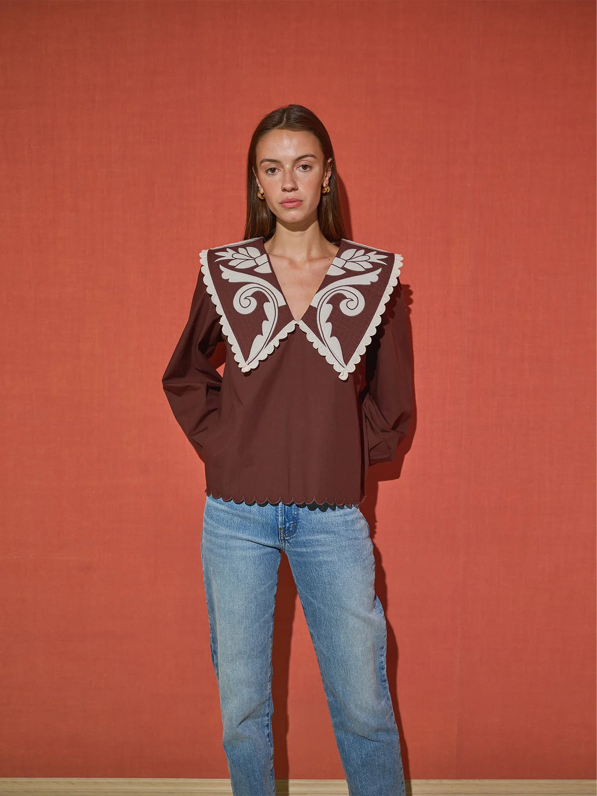 Emma Blouse in Cocoa Brown