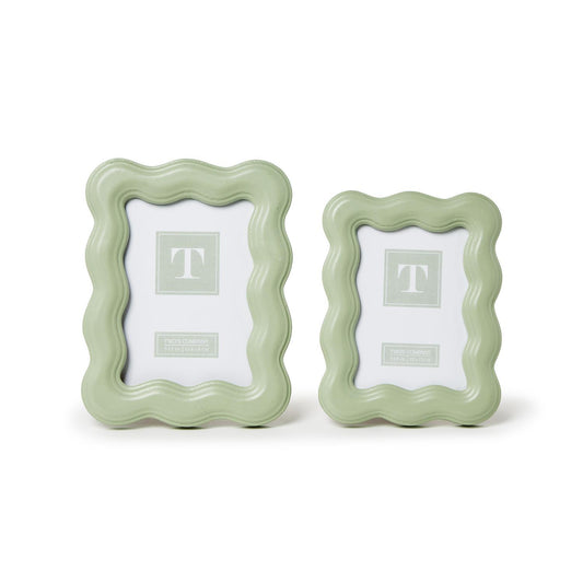 Green Wavy Wood Photo Frame