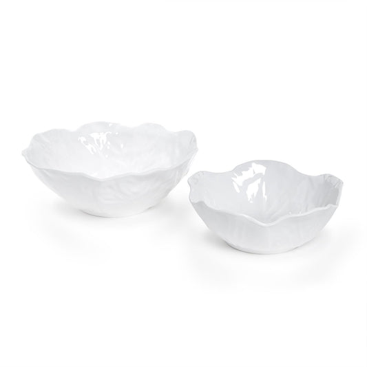White Cabbage Melamine Serving Bowls
