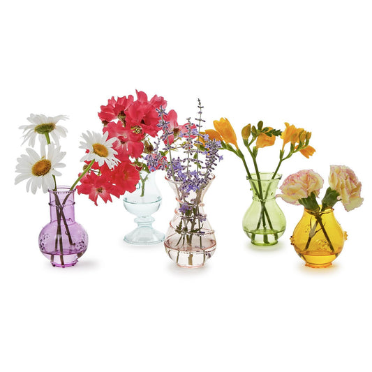 Assorted Colored Verre Hand-Blown Bud Vases