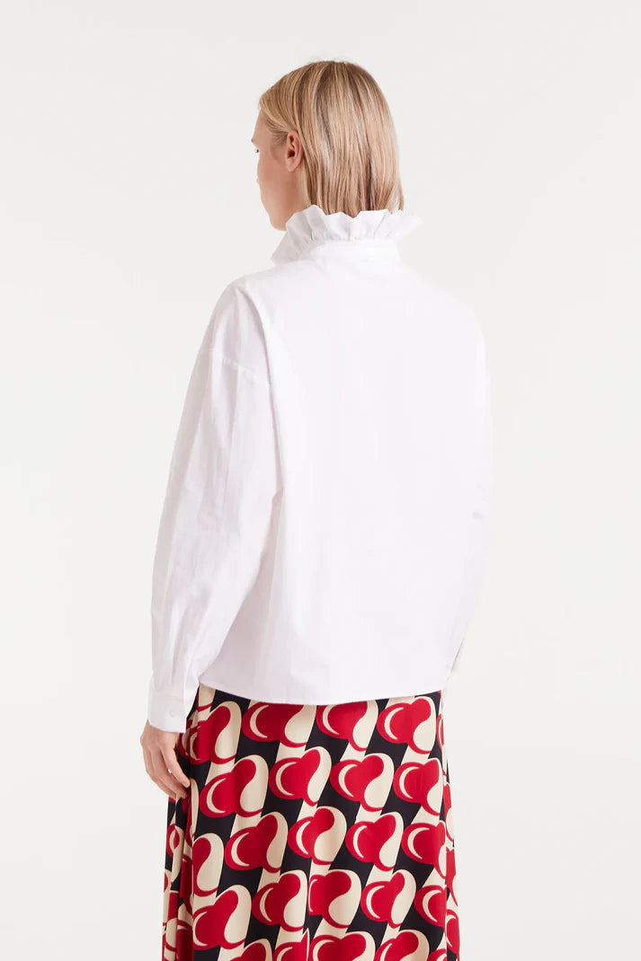 Ruffled Collar Trim Blouse