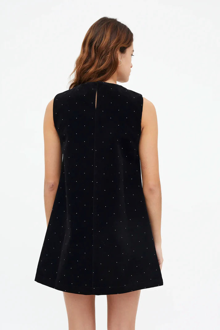 Black Velvet Shimmer Short Dress