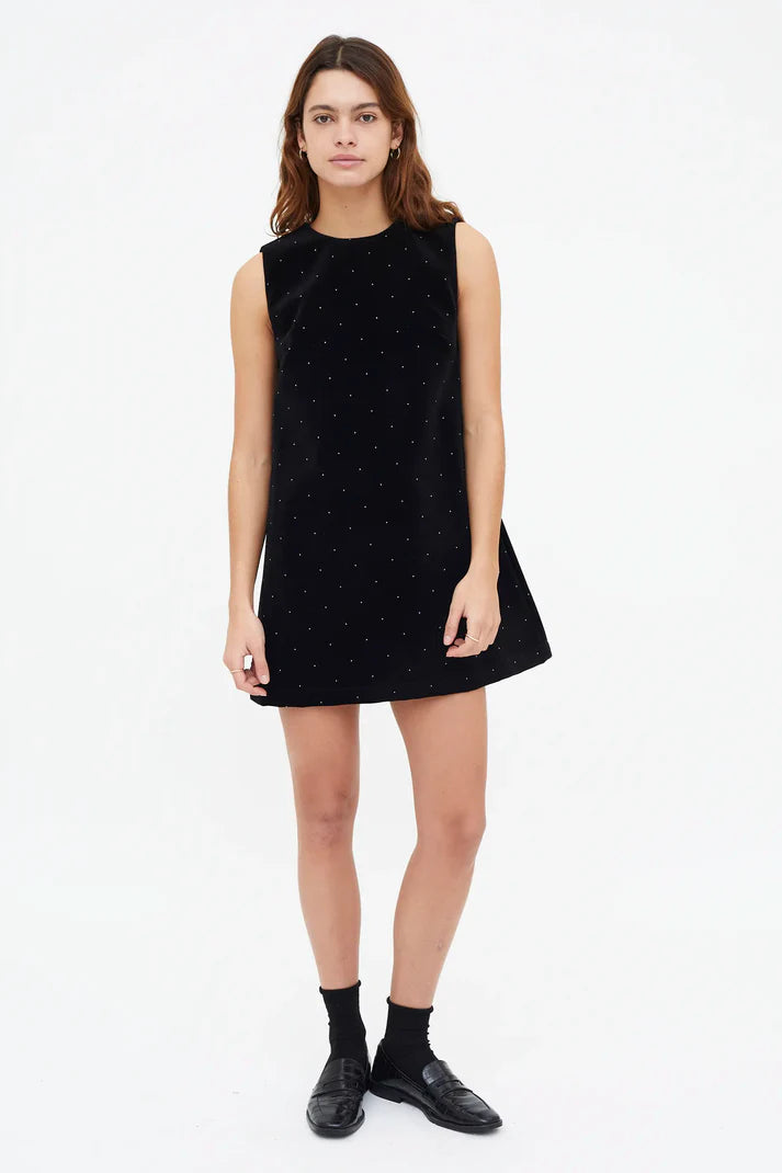 Black Velvet Shimmer Short Dress