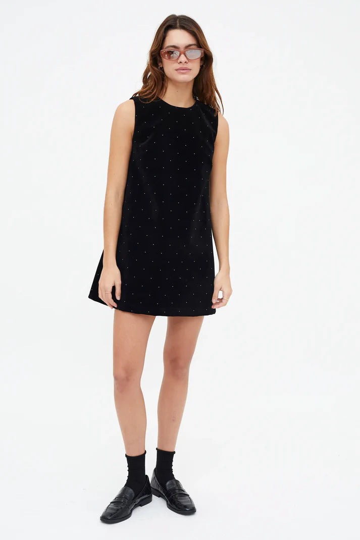 Black Velvet Shimmer Short Dress