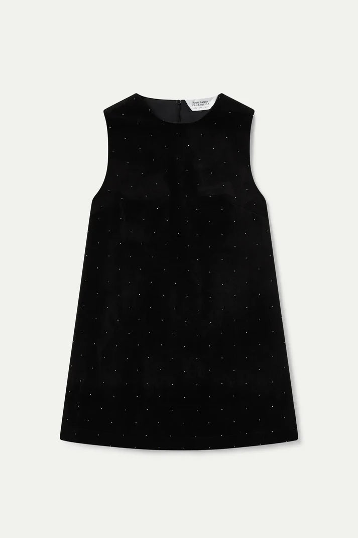 Black Velvet Shimmer Short Dress
