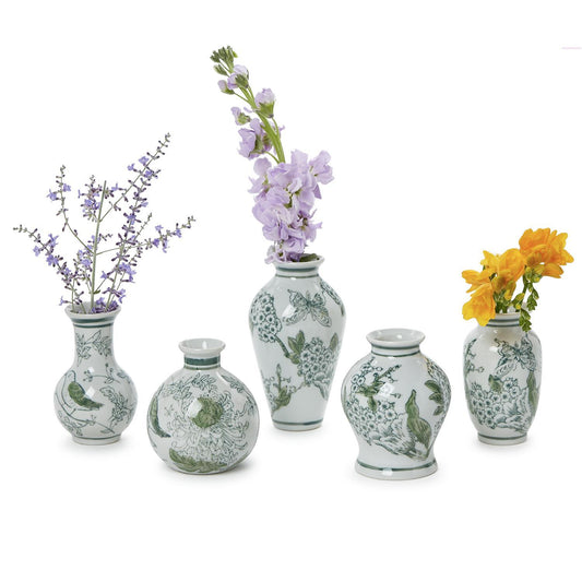Green Primrose and Lotus Mini Vases