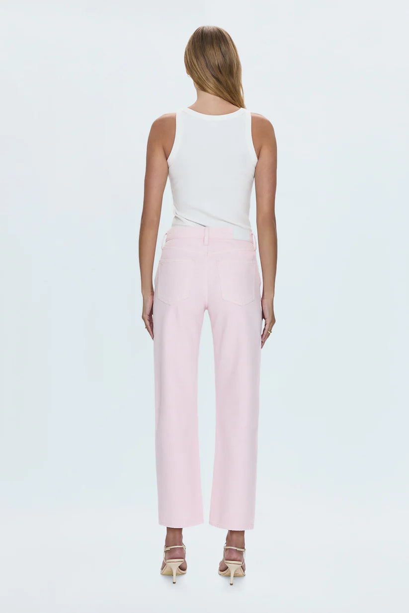 Lexi Mid Rise Bowed Straight Jean in Blush