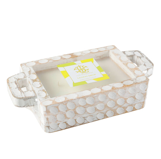 Lemon Drop Whitewashed Rectangle Candle