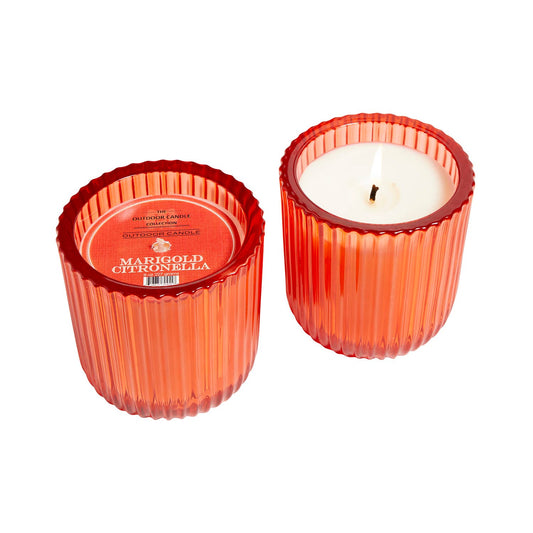 Marigold Citronella 1 Wick Orange Glass Candle 8oz Ctn.6