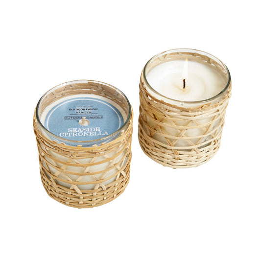 Citronella Seaside Candle In Bamboo Wrapped 7oz. Ctn.6