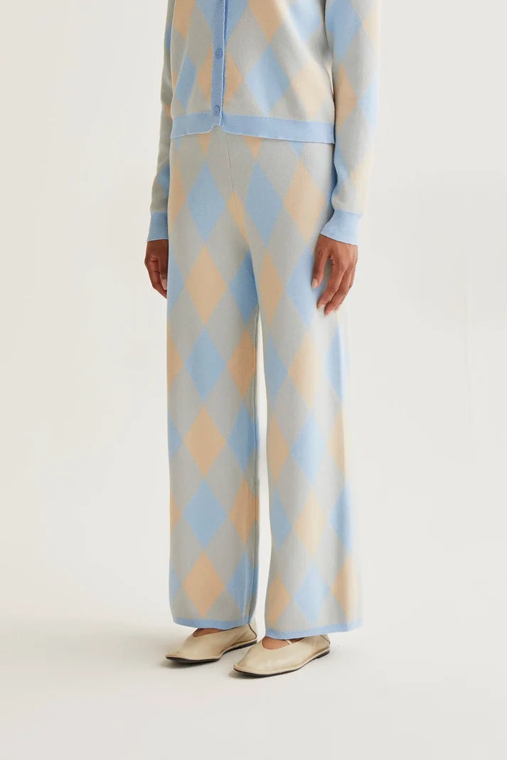 Gingham Check Knit Pant