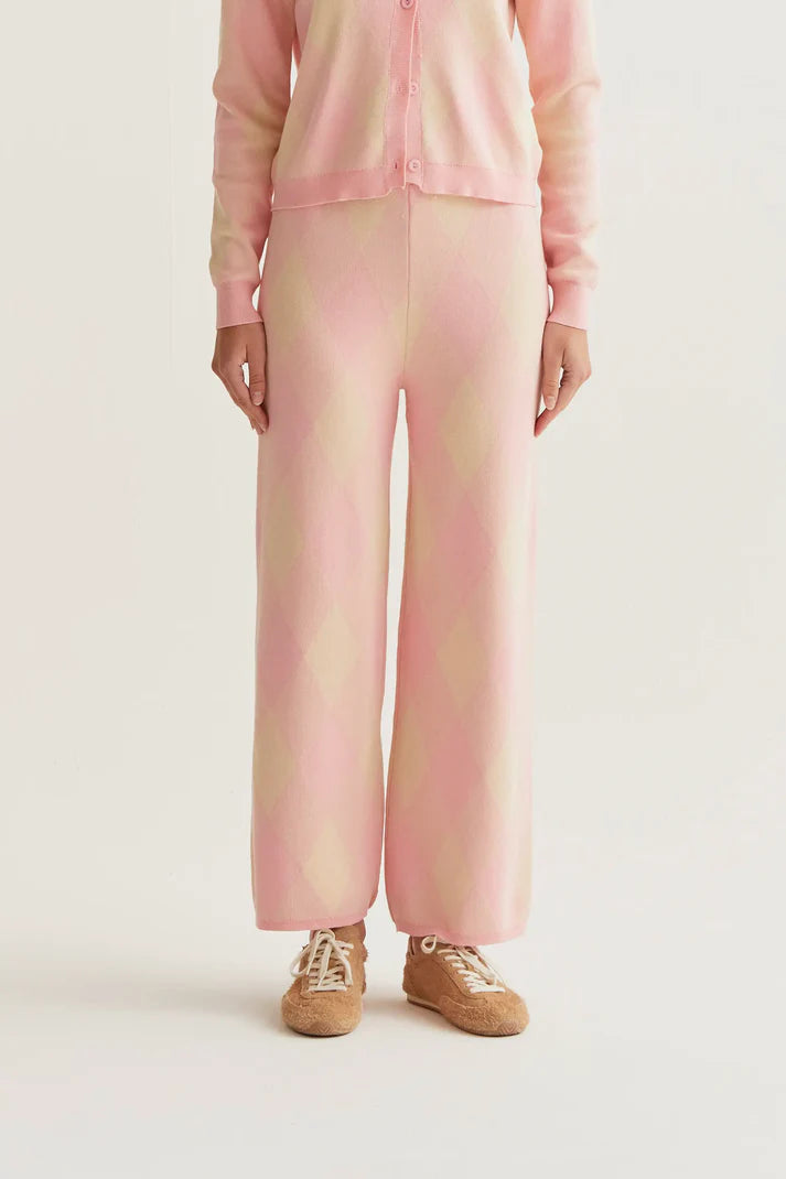 Gingham Check Knit Pant
