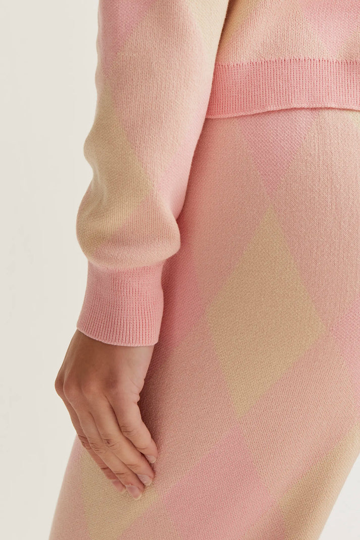 Gingham Check Knit Pant