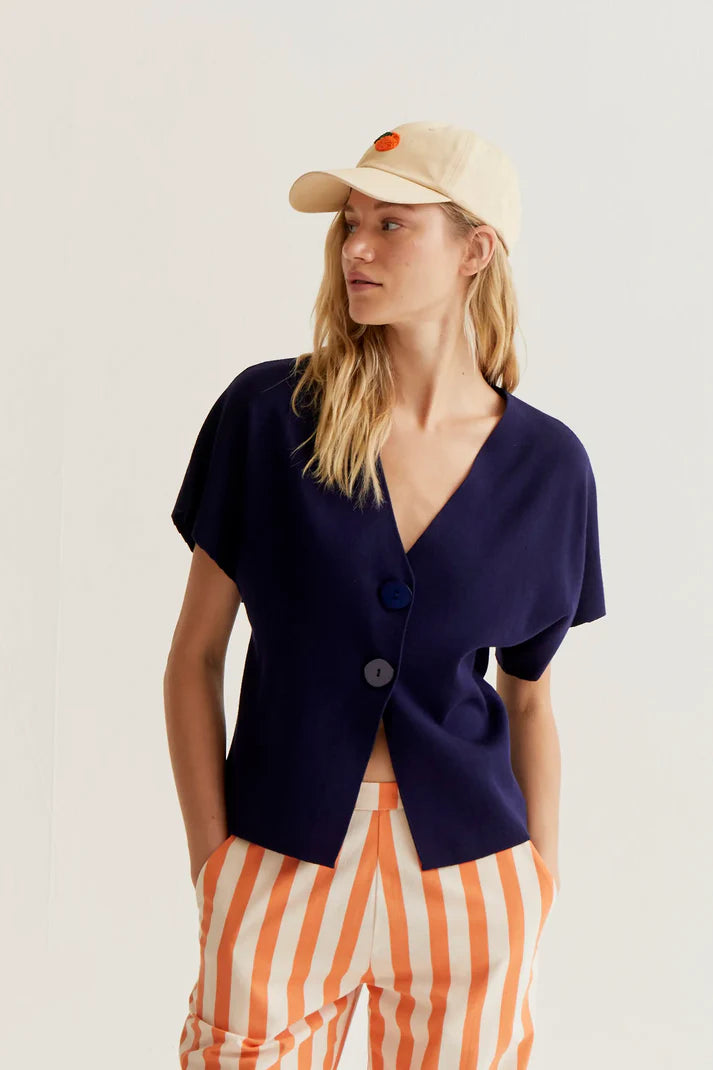 Short Sleeve Knit Cardigan