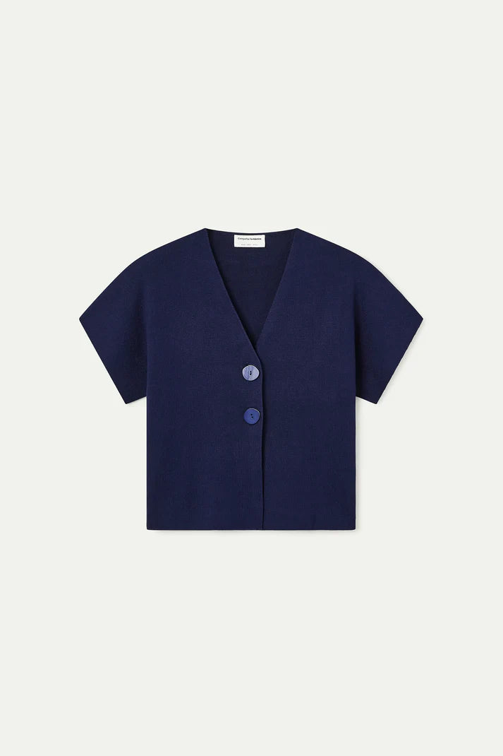 Short Sleeve Knit Cardigan