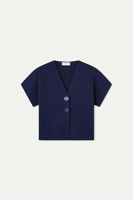 Short Sleeve Knit Cardigan