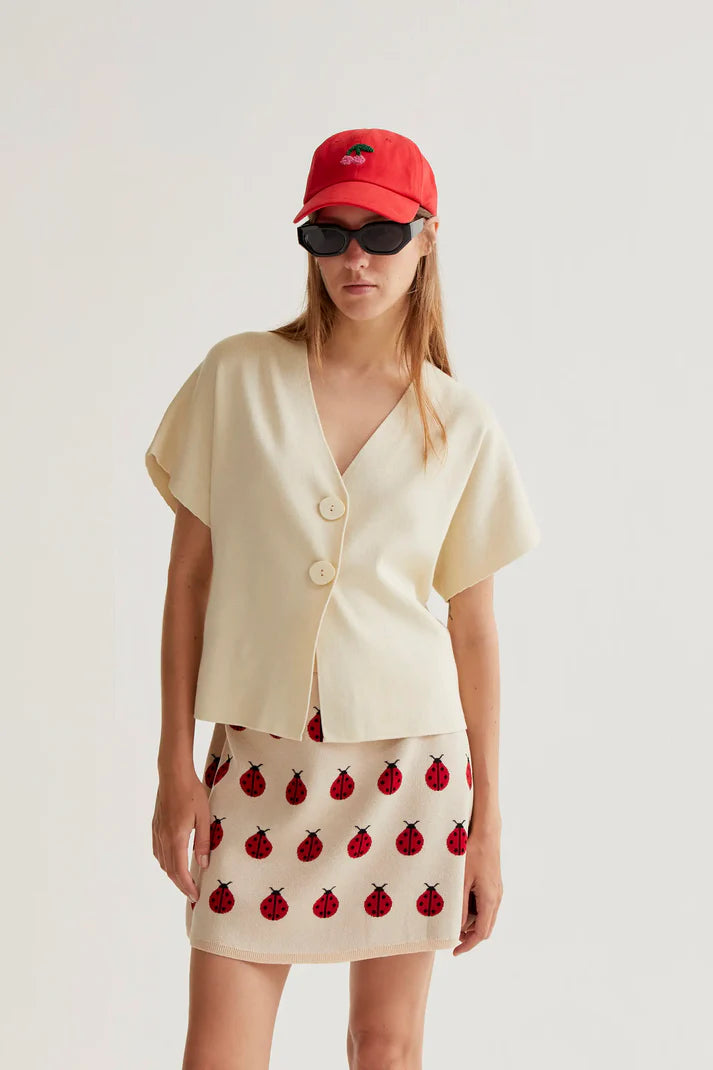 Short Sleeve Knit Cardigan