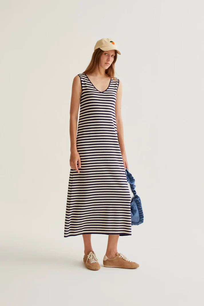 Striped Knit Tee Shirt Dress