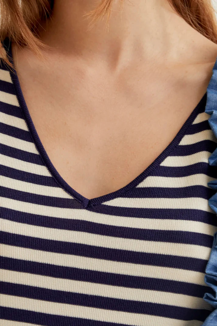 Striped Knit Tee Shirt Dress