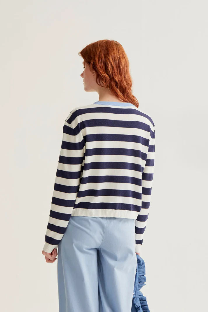 Striped Knit Tee Cardigan