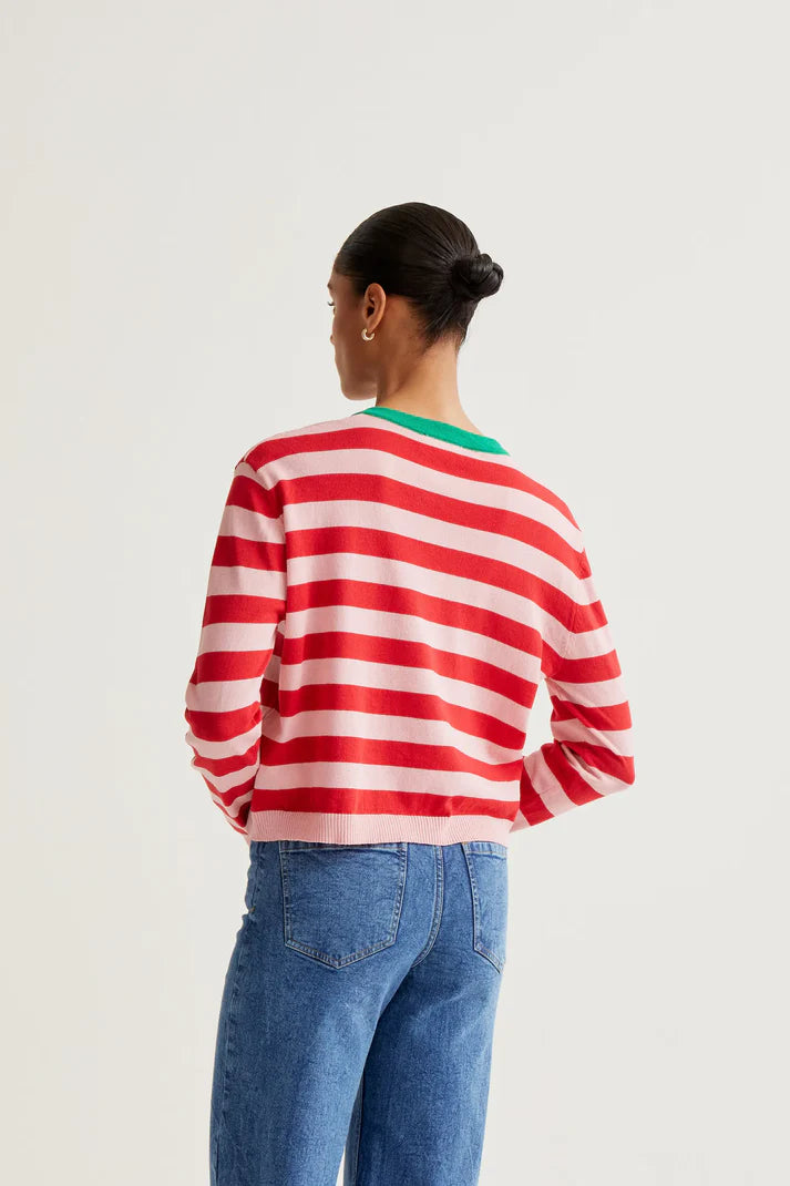 Striped Knit Tee Cardigan