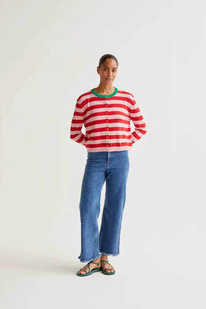 Striped Knit Tee Cardigan