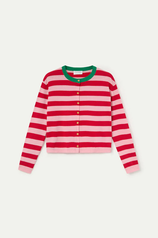Striped Knit Tee Cardigan